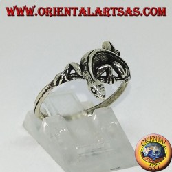Bague en argent, forme de gekko gecko (petit)