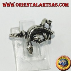 Bague en argent, forme de gekko gecko (petit)