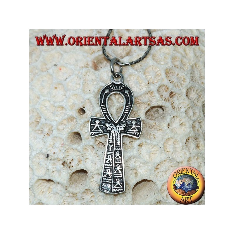 Egyptian cross pendant Ankh symbol of eternal life in silver