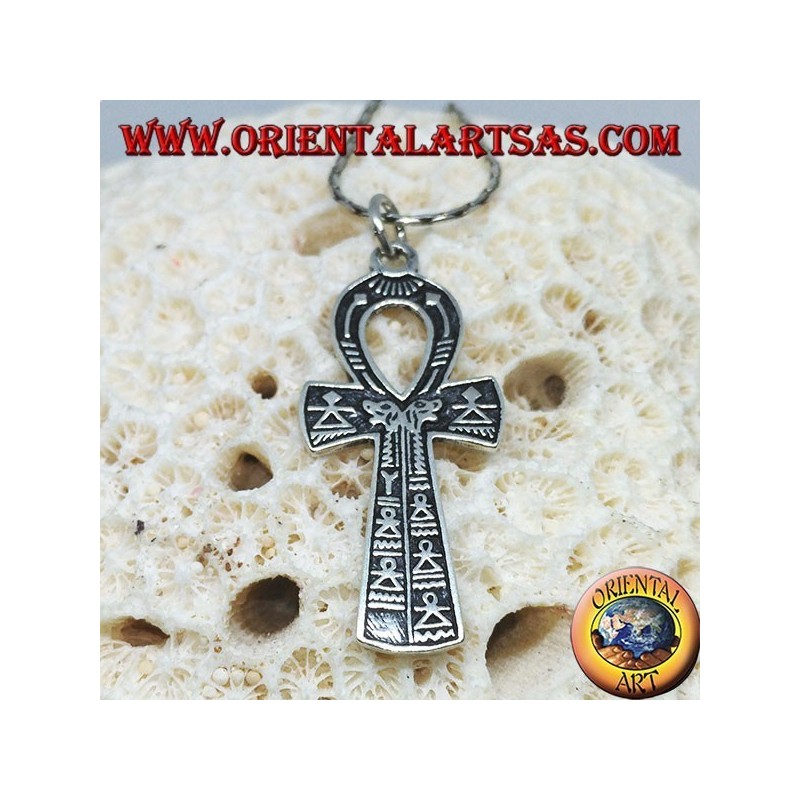 Egyptian cross pendant Ankh symbol of eternal life in silver