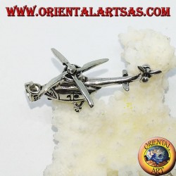 Silver pendant of a mobile helicopter