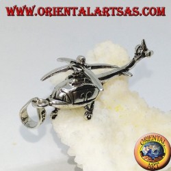 Colgante de plata de un helicóptero móvil.