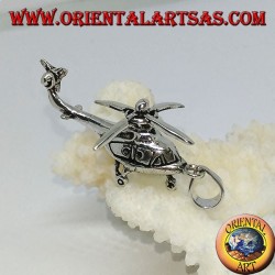 Pendentif en argent d'un hélicoptère mobile