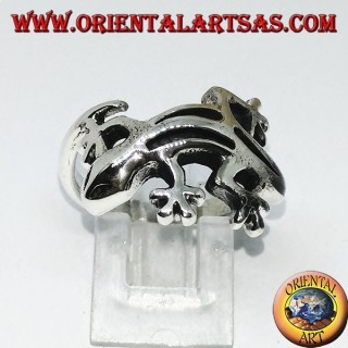Anello in argento  geco gekko ,  (medio)