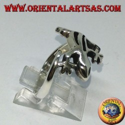 Silver gecko gekko ring, (medium)