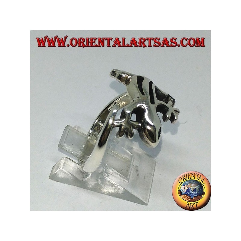 Anello in argento  geco gekko ,  (medio)