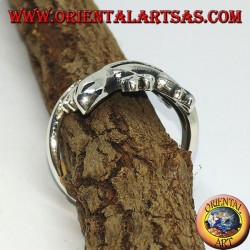 Silber Gecko gekko Ring, (mittel)