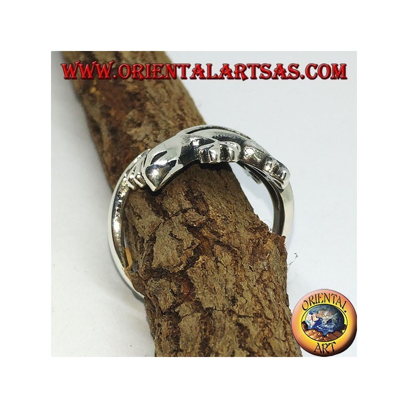 Anillo de plata gecko gekko, (medio)