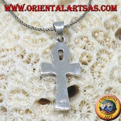 Silver pendant with ankh eye, horus eye and hieroglyphics (medium)