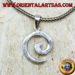 Silver spiral pendant with marcasite