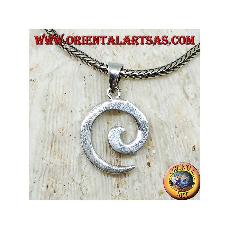 Pendentif spirale en argent avec marcassite