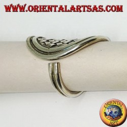 Anillo de plata, escudo trenzado de Karen hecho a mano.