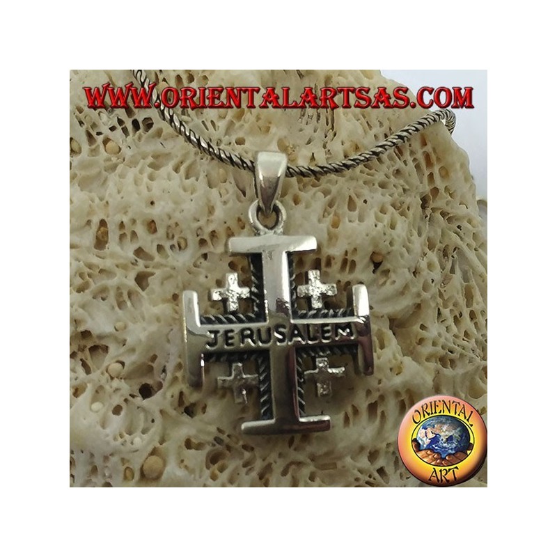 Pendentif en argent Croix de Jérusalem des Chevaliers du Saint-Sépulcre