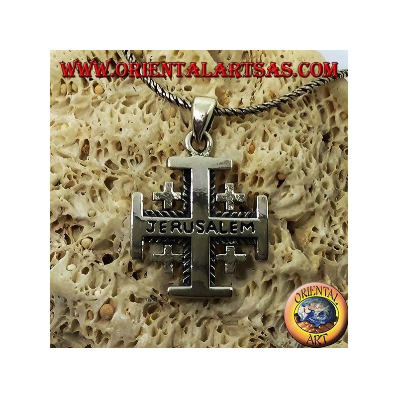 Colgante de plata de la Cruz de Jerusalén de los Caballeros del Santo Sepulcro
