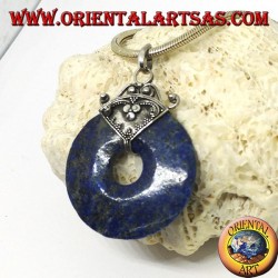 Colgante de plata con buñuelo de lapislázuli de mm. 37
