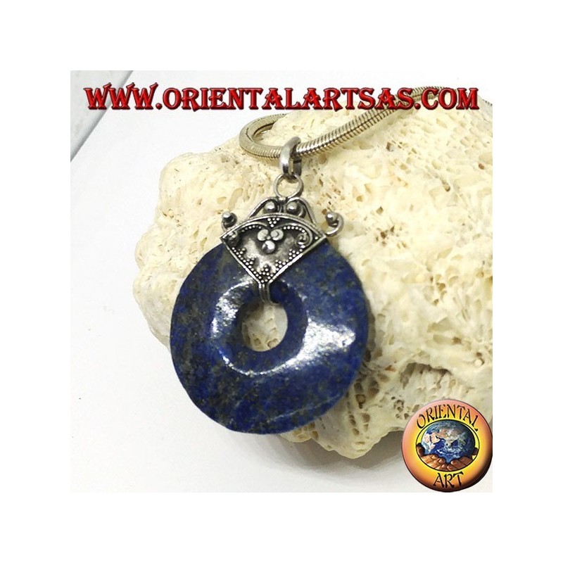 Colgante de plata con buñuelo de lapislázuli de mm. 37