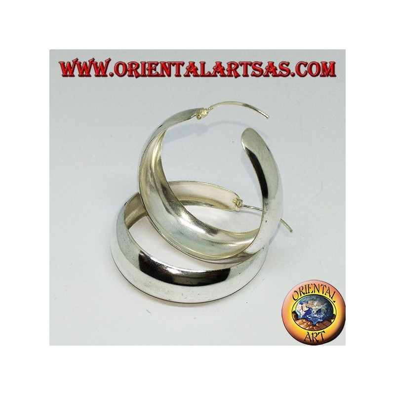 Silber Creolen, breites konvexes Band
