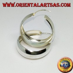 Créoles en argent, large bande convexe