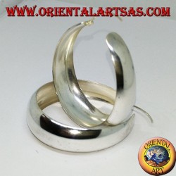 Créoles en argent, large bande convexe