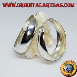 Créoles en argent, large bande convexe