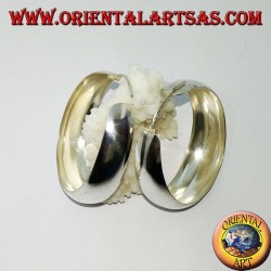 Créoles en argent, large bande convexe