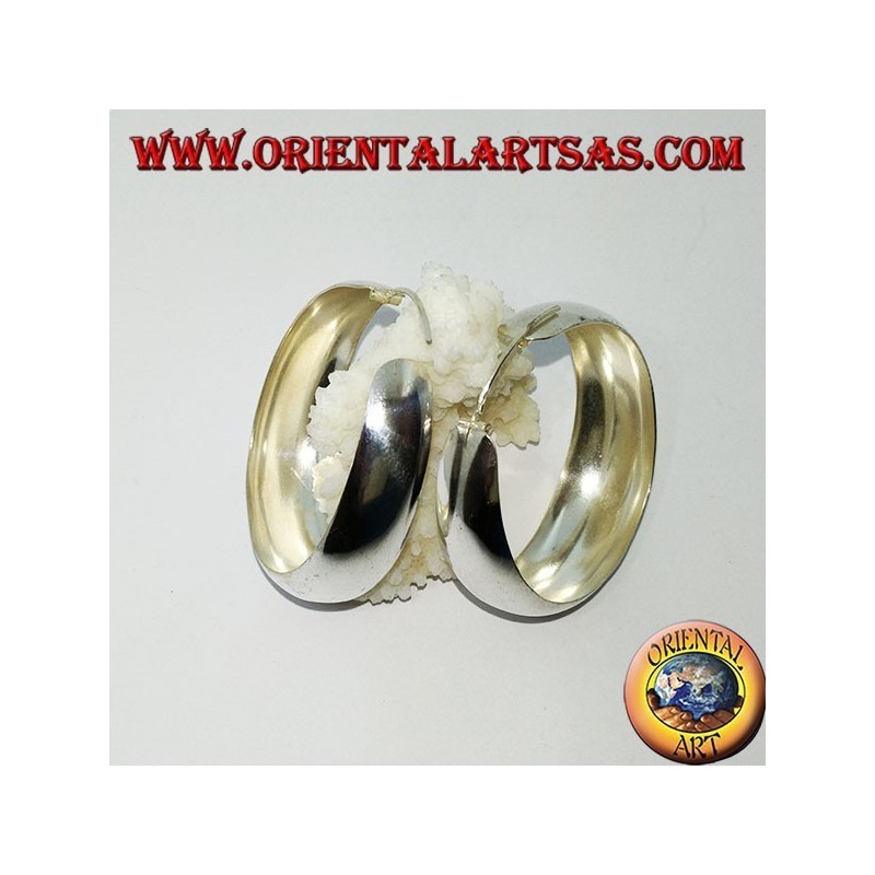 Silber Creolen, breites konvexes Band
