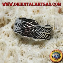 Bague en argent pour pieds ou phalange, plumes