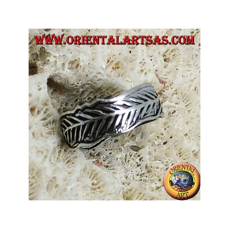 Bague en argent pour pieds ou phalange, plumes