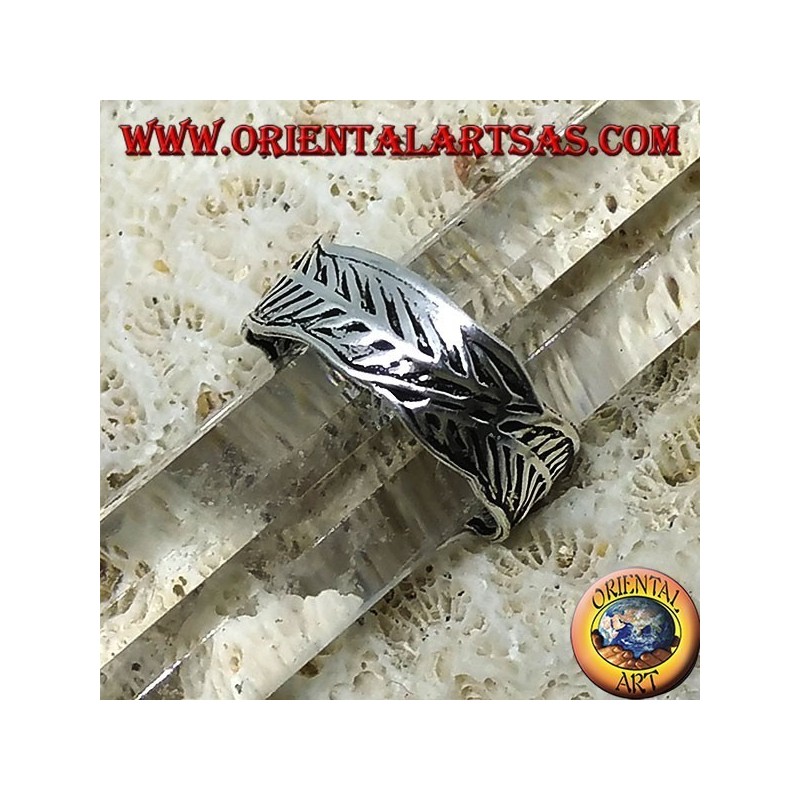 Anello in argento per piedi o per falange , piume