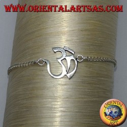 Bracciale in argento morbido con simbolo dell' Aum o Om (ॐ) 