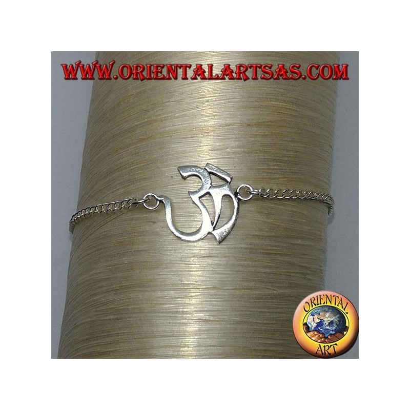 Pulsera de plata suave con el símbolo de Aum u Om (ॐ)