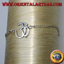 Bracelet en argent souple avec symbole Aum ou Om ( ॐ )