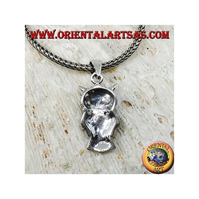 Colgante búho de plata con marcasita.