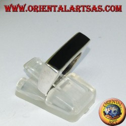 Silberring mit schmalem rechteckigem Onyx