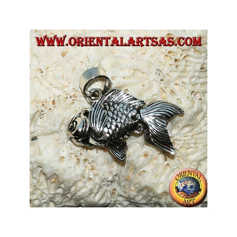 Ciondolo in argento pesce rosso mobile