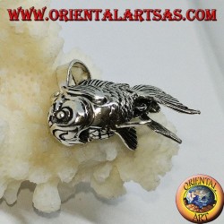 Silver goldfish mobile pendant