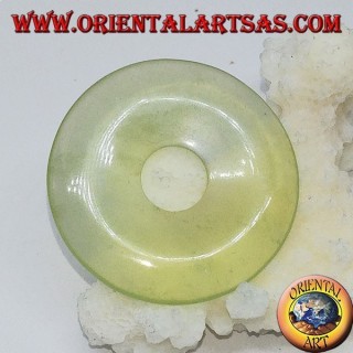 Ciondolo di giada a forma di ciambella da 30 mm. di diametro Ø completo cordoncino cerato regolabile