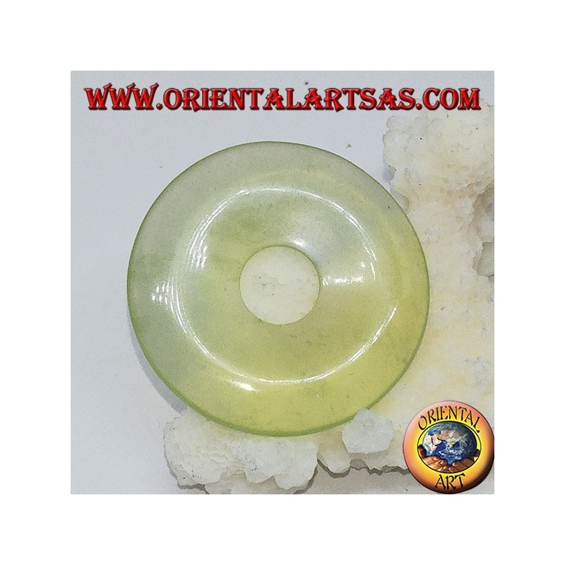 Colgante de jade en forma de rosquilla (30 mm) completo con cordón encerado ajustable