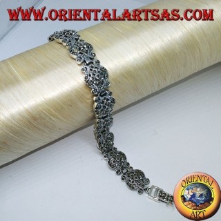 Bracelets en argent avec marcassite de style baroque