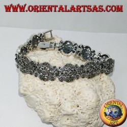 Bracelets en argent avec marcassite de style baroque