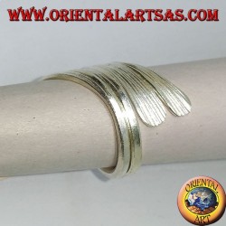 Bague feuille d'argent roulée à la main