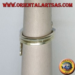 Bague feuille d'argent roulée à la main