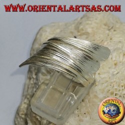 Handmade rolled silver leaf ring