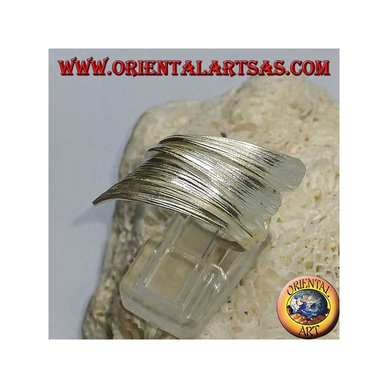 Handmade rolled silver leaf ring