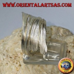 Handmade rolled silver leaf ring