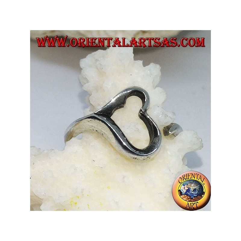 Silberring durchbrochenes Herz, Symbol der Liebe