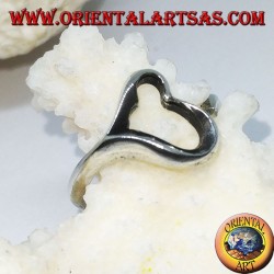 Bague en argent coeur ajouré, symbole de l'amour