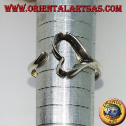Silver ring openwork heart, symbol of love