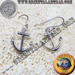 Anchor earrings in silver