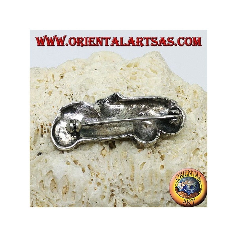 Spilla in argento auto d'epoca antica con marcassiti